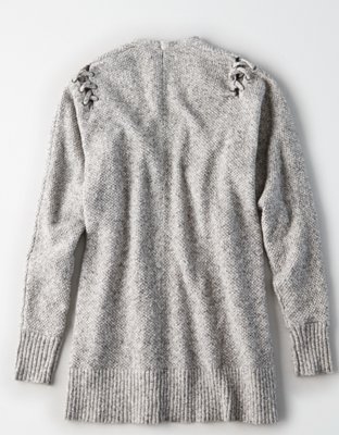 Женские кардиганы American Eagle AE Lace-Up Shoulder Open Cardigan — фото 4
