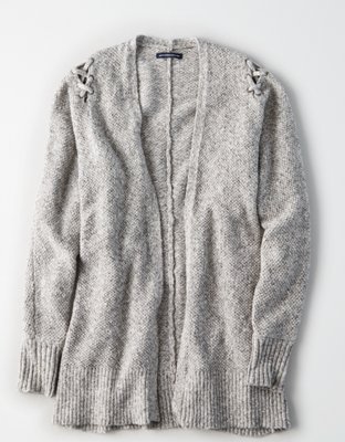 Женские кардиганы American Eagle AE Lace-Up Shoulder Open Cardigan — фото 3