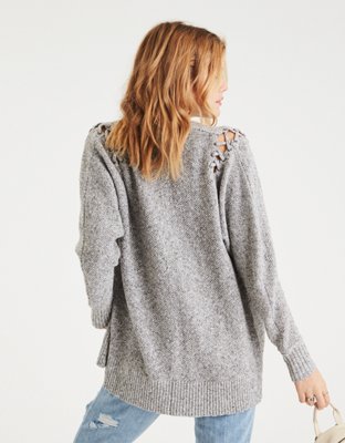 Женские кардиганы American Eagle AE Lace-Up Shoulder Open Cardigan — фото 2