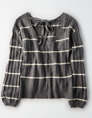 Женские свитеры American Eagle AEO Tie-Back Balloon Sleeve Sweater — фото 4