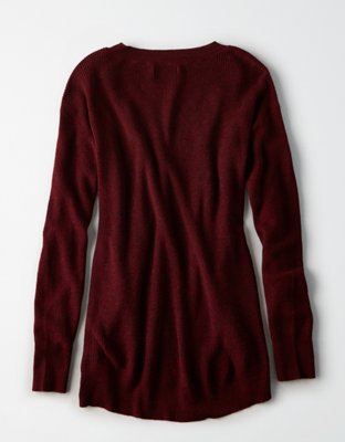 Женские свитеры American Eagle AE V-Neck Lace Up Long Sweater — фото 4