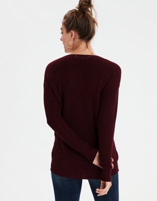 Женские свитеры American Eagle AE V-Neck Lace Up Long Sweater — фото 2