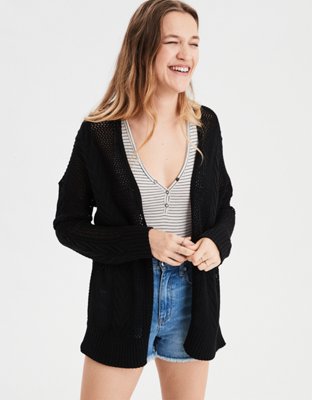 AE Mesh Cable Knit Cardigan