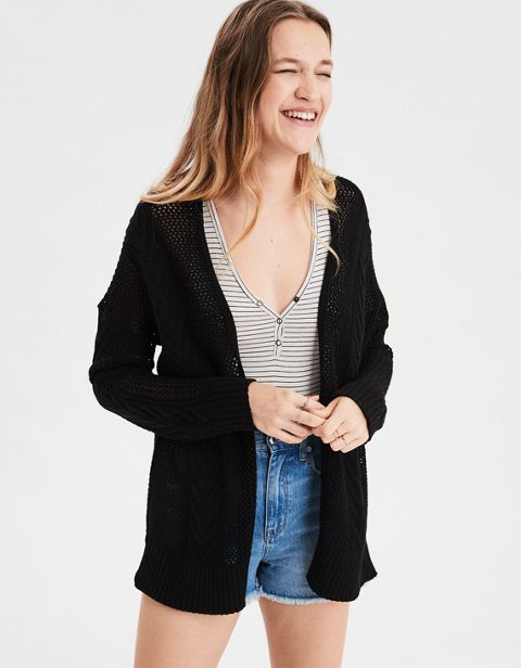 Женские кардиганы American Eagle AE Mesh Cable Knit Cardigan