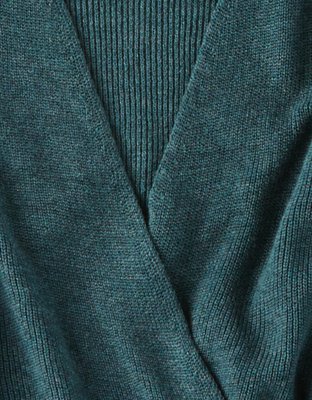 AE Surplice Wrap Cropped Sweater