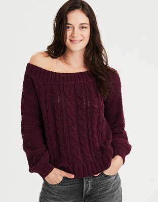 american eagle off the shoulder sweater