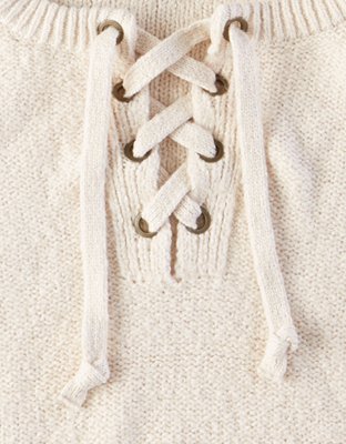 Женские свитеры American Eagle AE V-Neck Lace Up Sweater — фото 5