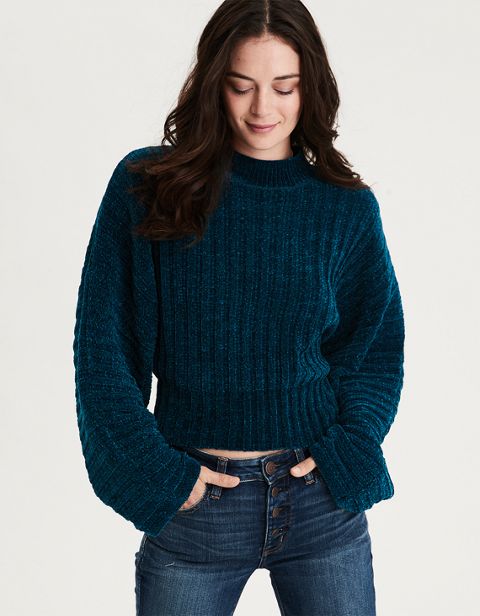 Женские свитеры American Eagle AE Ribbed Super Soft Pullover Sweater