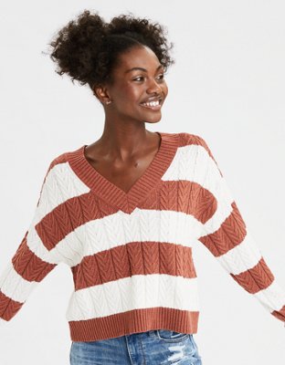 American eagle v neck sweater best sale