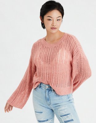 AE Pointelle Crew Neck Sweater