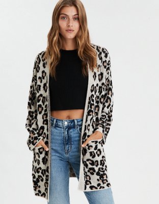 AE Leopard Oversized Cardigan