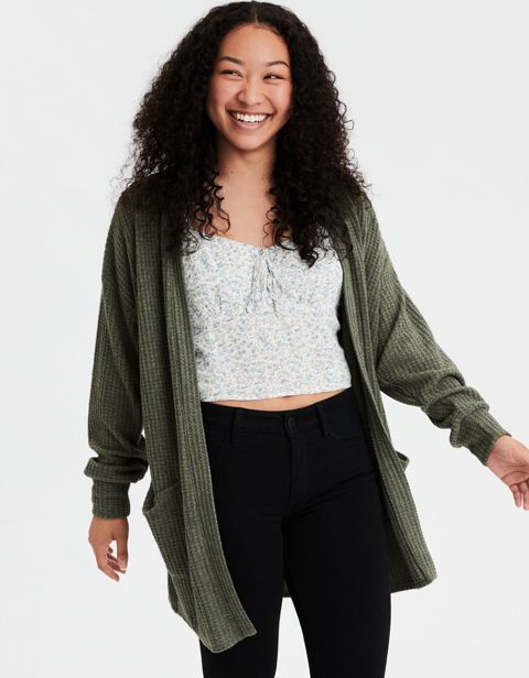 Женские кардиганы American Eagle AE Plush Balloon Sleeve Cardigan