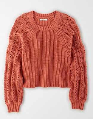 american eagle orange sweater