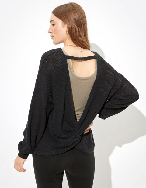 Женские свитеры American Eagle AE Twist Back Crew Neck Sweater