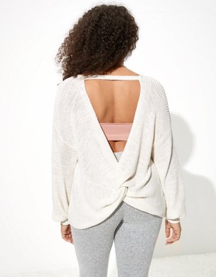 AE Twist Back Crew Neck Sweater
