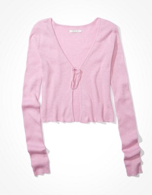 Женские кардиганы American Eagle AE Cropped Tie Front Cardigan — фото 4