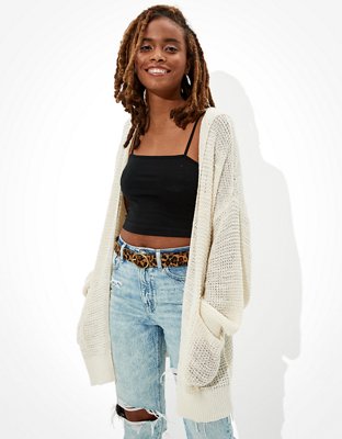 White cardigan american eagle sale