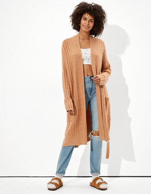 Женские кардиганы American Eagle AE Oversized Dreamspun Belted Cardigan — фото 5