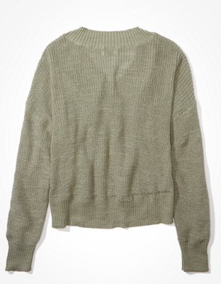 Женские свитеры American Eagle AE V-Neck Cropped Sweater — фото 4