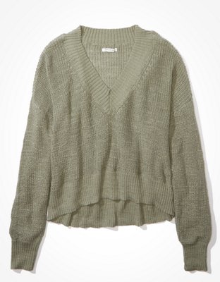 Женские свитеры American Eagle AE V-Neck Cropped Sweater — фото 3