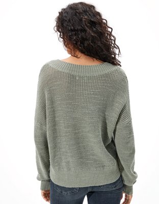 Женские свитеры American Eagle AE V-Neck Cropped Sweater — фото 2