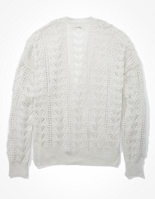 AE Pointelle Button Up Cardigan