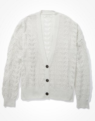 AE Pointelle Button Up Cardigan