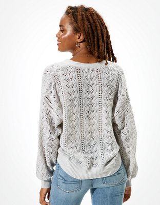 AE Pointelle Button Up Cardigan