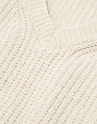 Женские свитеры American Eagle AE Chenille Cropped V-Neck Sweater — фото 5