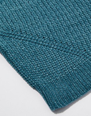 AE Chenille Cropped V-Neck Sweater