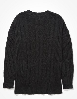 AE Cable Knit Crew Neck Sweater