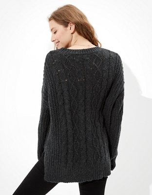 AE Cable Knit Crew Neck Sweater