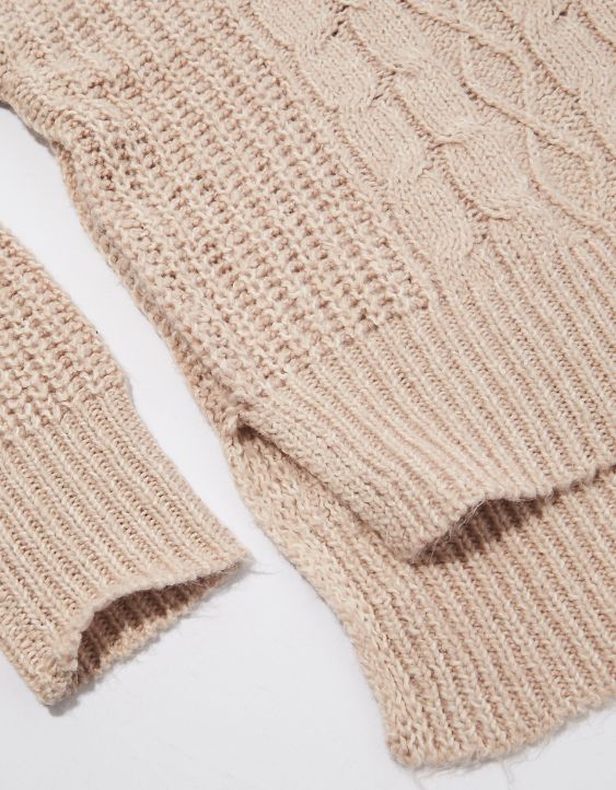 AE Cable Knit Crew Neck Sweater