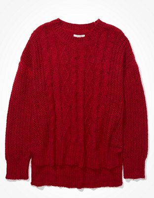 AE Cable Knit Crew Neck Sweater