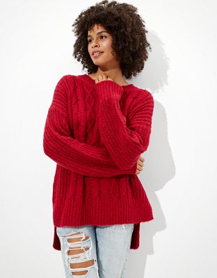 AE Cable Knit Crew Neck Sweater