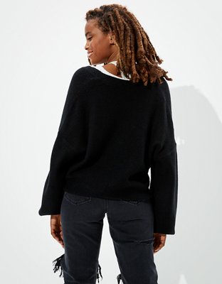 AE Cropped Balloon Sleeve Button Up Cardigan