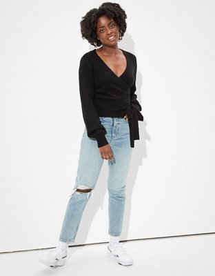 AE Dreamspun Wrap Front V-Neck Sweater