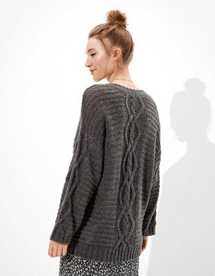 Женские свитеры American Eagle AE Oversized Cable Knit V-Neck Sweater — фото 2