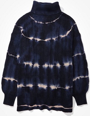 AE Oversized Tie Dye Turtleneck Sweater
