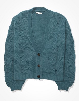 ae oversized chenille cardigan