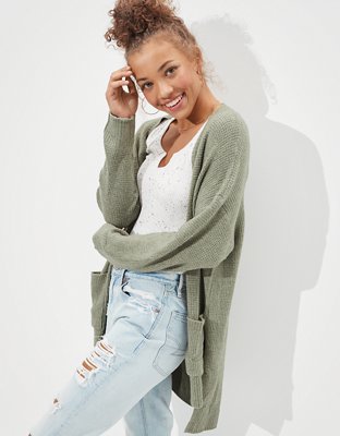 ae oversized button up cardigan