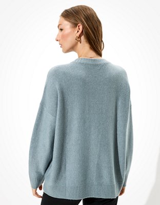 AE Oversized Lace Up Crew Neck Sweater