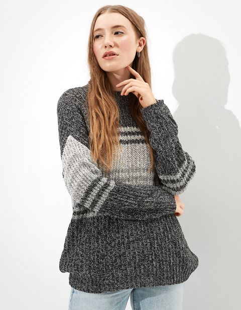 Женские свитеры American Eagle AE Oversized Striped Crew Neck Sweater