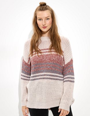 AE Oversized Striped Crew Neck Sweater