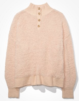AE Oversized Sherpa Henley Sweater