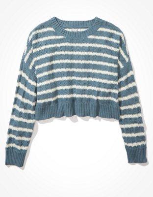 Женские свитеры American Eagle AE Striped Cropped Crew Neck Sweater — фото 3