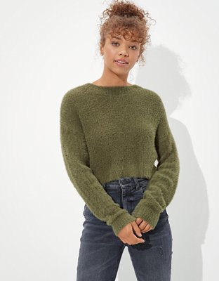 Raven Cropped Eyelash Sweater