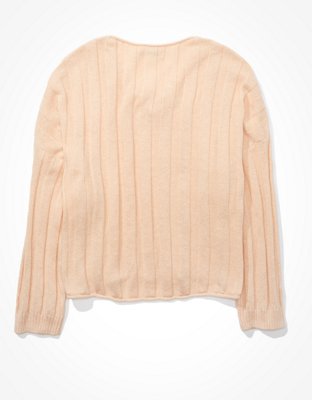 AE Lace Up V-Neck Sweater