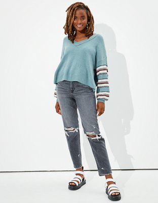 AE Dreamspun Cropped V-Neck Sweater