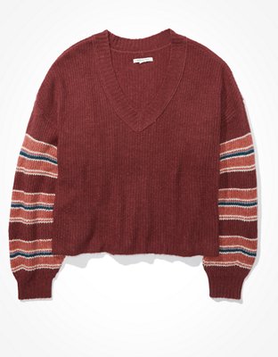 Женские свитеры American Eagle AE Dreamspun Cropped V-Neck Sweater — фото 3